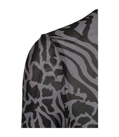 Haut Manches Longues Motif/style Imprimé Intégral Femme Anthracite Noir Urban Classics