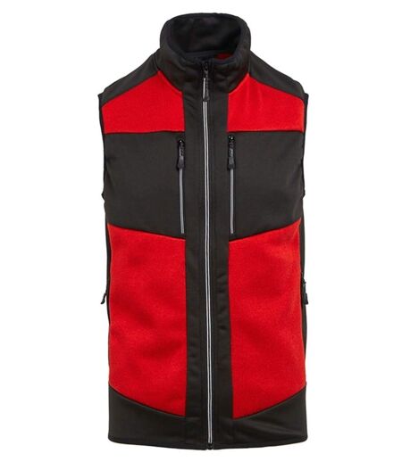 Gilet sans manches hybride extensible - Homme - TRA914 - rouge et noir