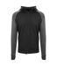 Veste À Capuche Motif/style Contrasté Homme Noir Anthracite Chiné Just Cool-1