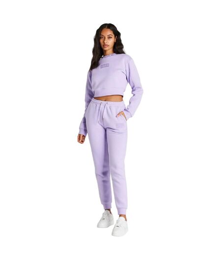 Womens/ladies Crop Sweatshirt Lilac SikSilk
