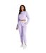 Womens/ladies Crop Sweatshirt Lilac SikSilk-3