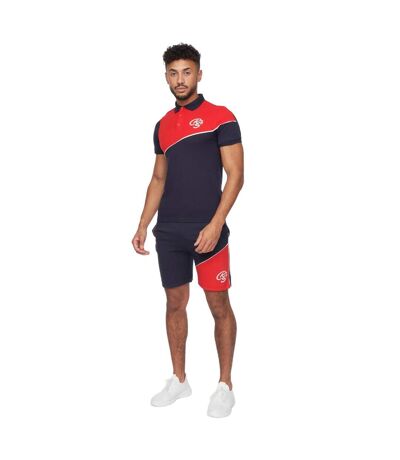 Ensemble Polo Et Short Ventamoore Homme Bleu Marine Rouge Crosshatch