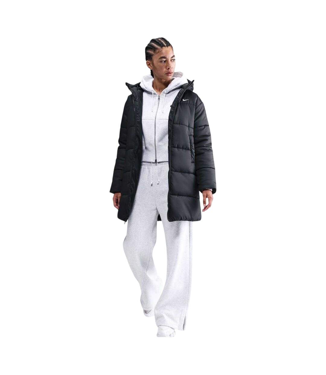 Womens/ladies Classic Therma-fit Insulated Loose Puffer Jacket Black Nike-1