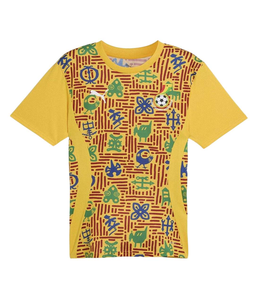 Mens Prematch Ghana Football Shirt Yellow Puma-1