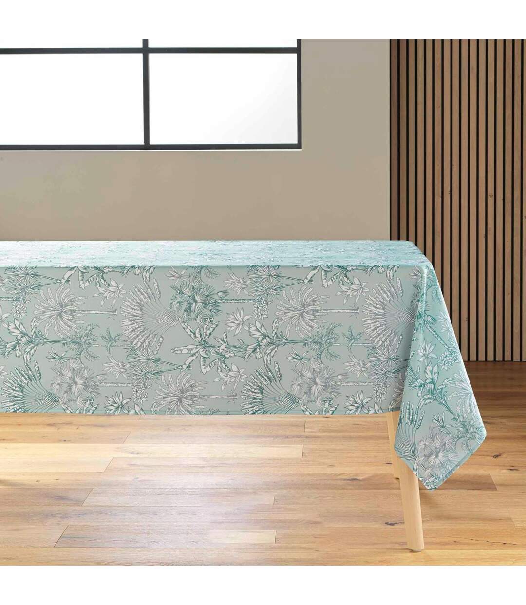 Nappe Antitache Imprimé Canarie 145x240cm Sauge-1