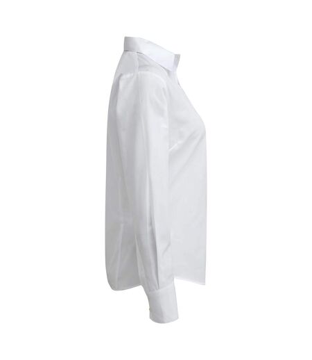 Womens/ladies Poplin Long-sleeved Shirt White Premier