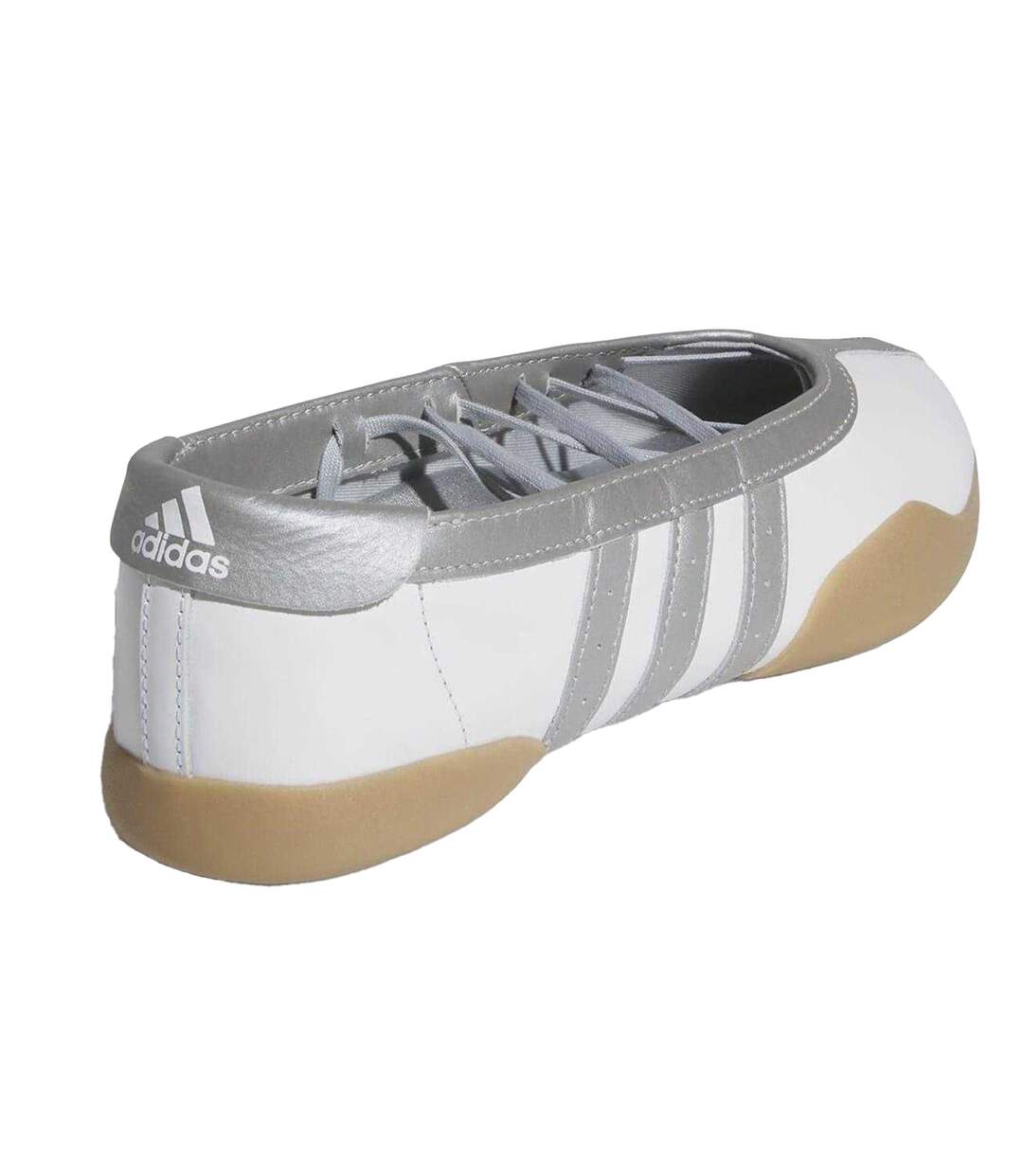 Womens/ladies Taekwondo Mei Leather Shoes Metallic Silver Adidas-2