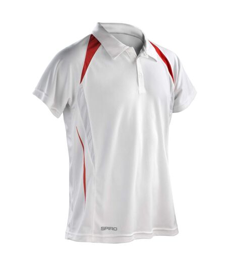 Polo Homme Esprit D'équipe Blanc Rouge Spiro