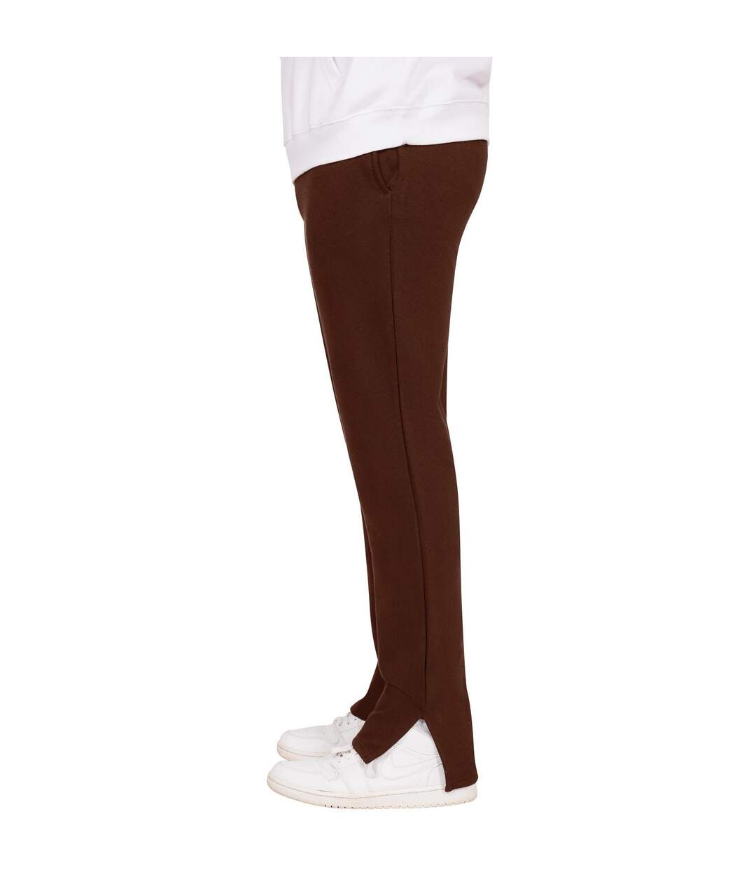 Mens Blended Core Ringspun Cotton Regular Jogging Bottoms Chocolate Casual Classics-3