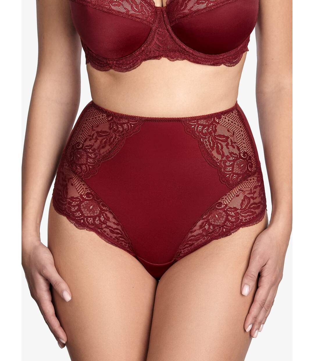 Slip taille haute Primerose bordeaux Ajour-1