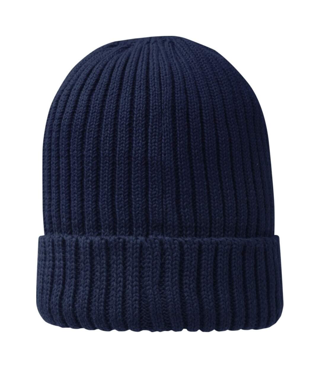Unisex adult ives organic cotton beanie navy Elevate-2