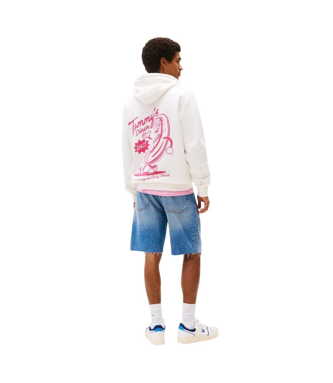 Mens Jeans Genie Cotton Hoodie Ecru Tommy Jeans-3