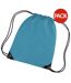 Bagbase Premium Gymsac Water Resistant Bag (11 Liters) (Pack of 2) (Ocean Blue) (One Size) - UTBC4326-1