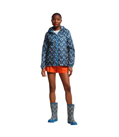 Womens/ladies Orla Kiely Tall Flowers Packaway Summer Jacket Navy Regatta