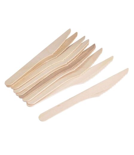 Lot de 12 Couteaux en Bois Écologique 16cm Naturel