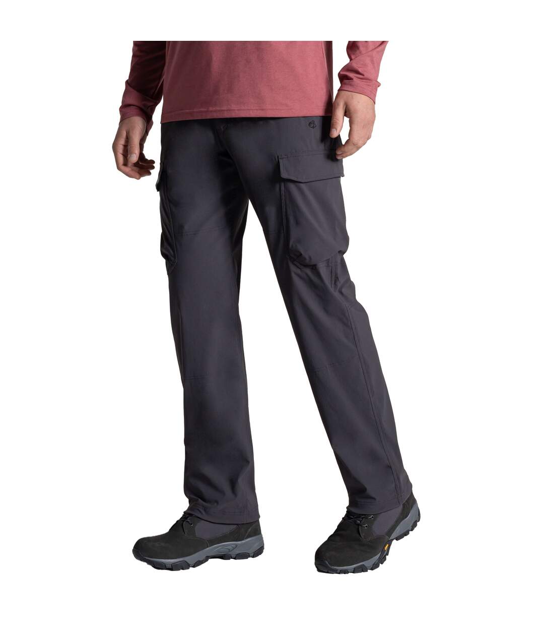 Pantalon Long Et Extensible À Poches Et Taille Mi-haute Semi-élastiquée Rif Homme Anthracite Craghoppers-1