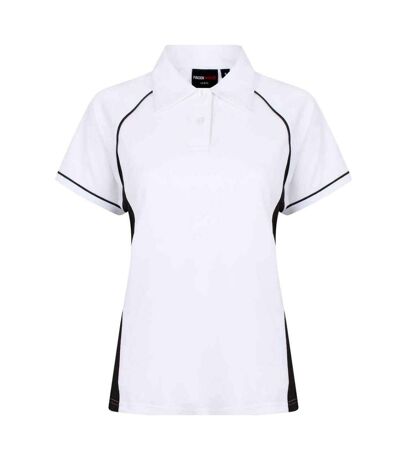 Finden & Hales Womens/Ladies Piped Performance Polo Shirt (White/Black/Black) - UTPC5629