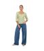 Haut Manches Bouffantes Motif/style Côtelé Femme Vert De Gris Clair Brave Soul-1