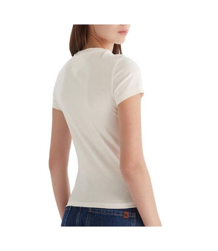 T-Shirt ecru femme tommy hilfiger dw0dw21550