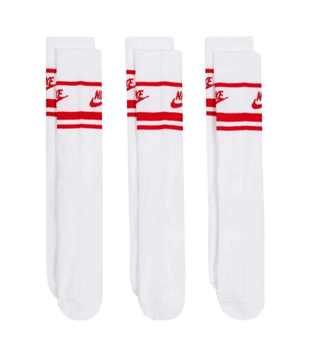 Chaussettes Sportswear Essential Adulte Blanc Rouge Nike-4