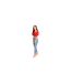 Womens/ladies Balloon Sleeve Crop Top Red Be You-1