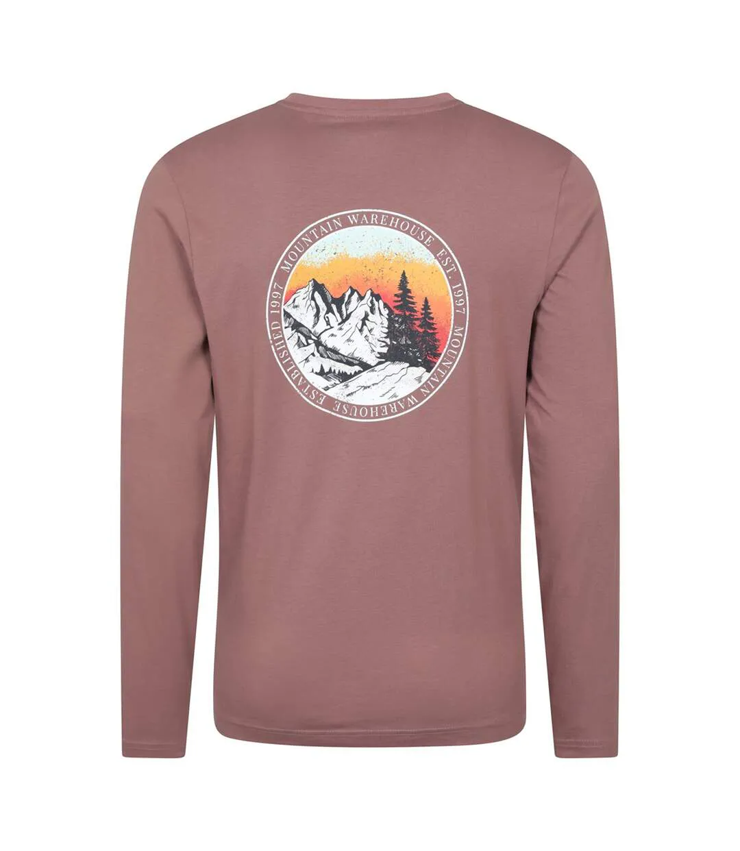 T-shirt Manches Longues Motif/style Graphique Circle Mountain Sunset Homme Bordeaux Mountain Warehouse-3