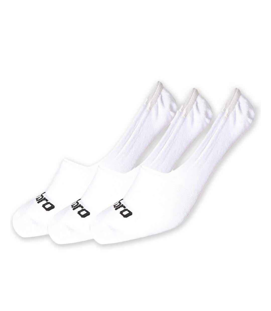 Pack 3 chaussettes invisibles blanc homme/femme umbro-1