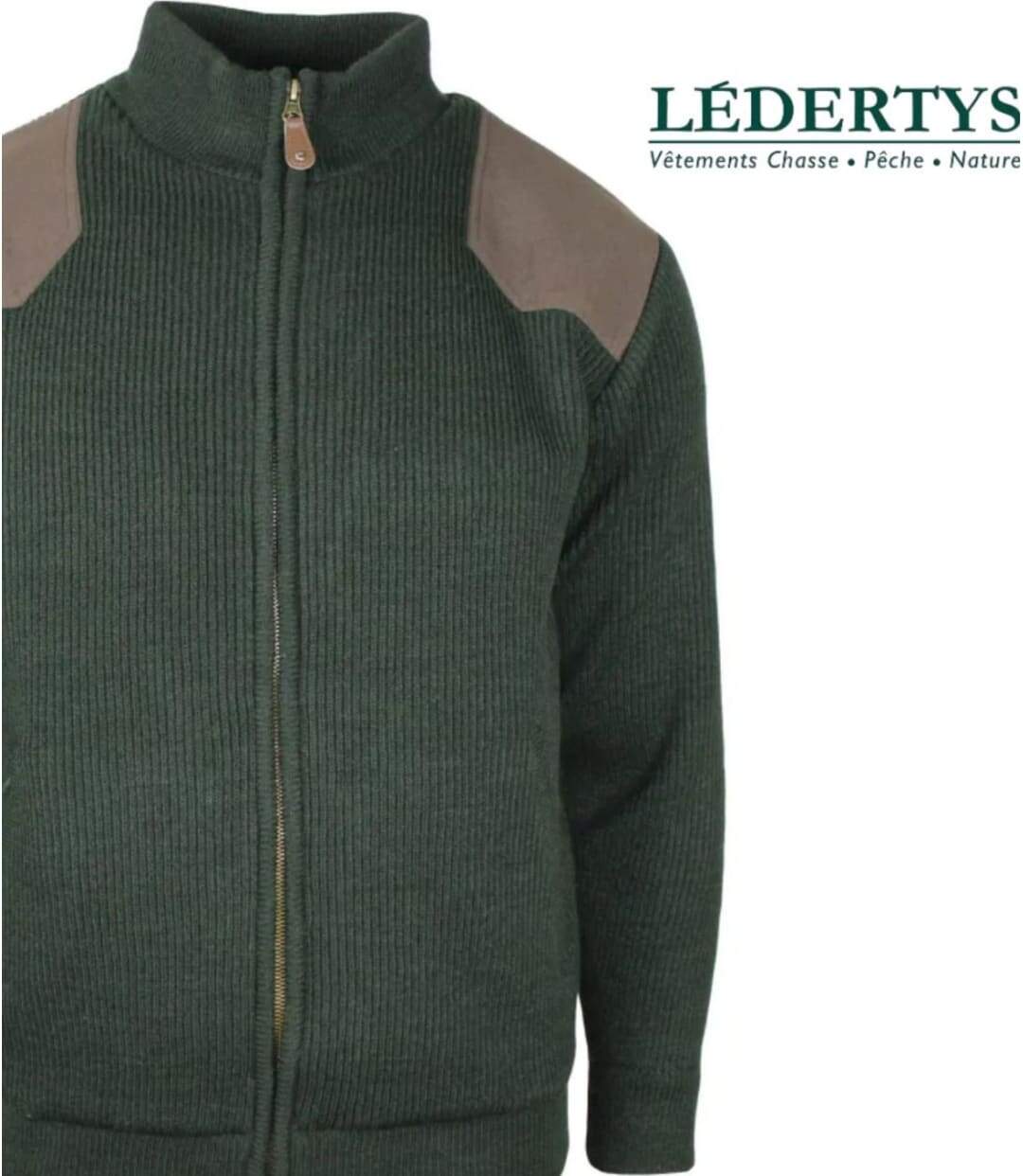 LEDERTYS EMPIEC — Veste zippée doublée polaire kaki : isolation thermique et renforts toile-4
