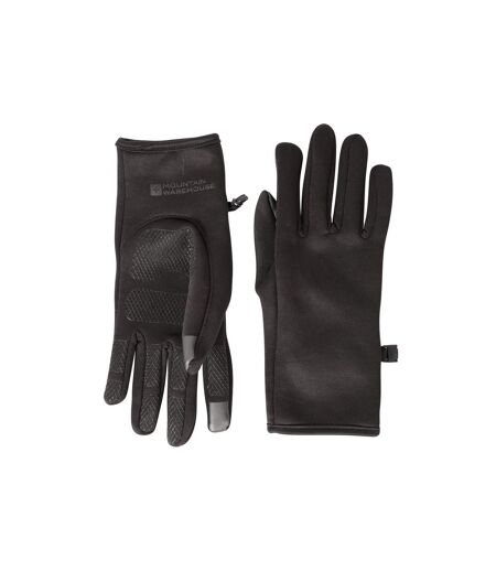 Mens wind resistant fleece lined winter gloves black Mountain Warehouse