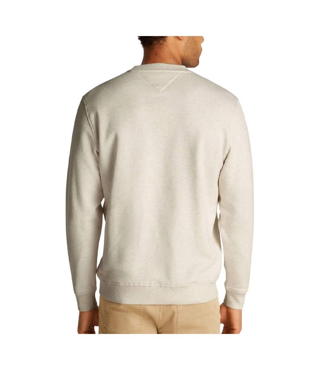 Sweat beige homme tommy hilfiger linear crew-2