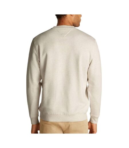 Sweat beige homme tommy hilfiger linear crew