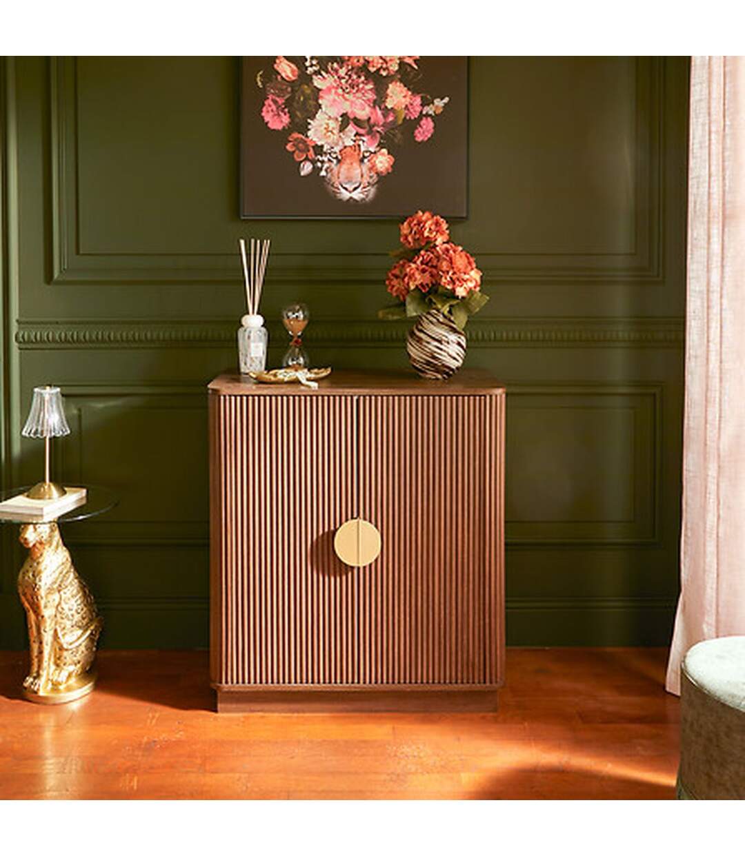 Buffet 2 portes effet noyer WANY - Marron-2