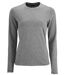 T-shirt manches longues pour femme - 02075 - gris chiné