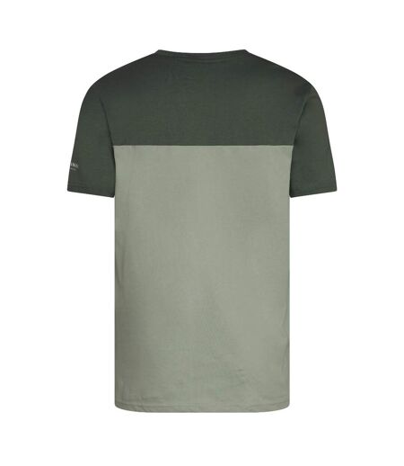 Mens Castlebay Short-sleeved T-shirt Light Olive Crosshatch