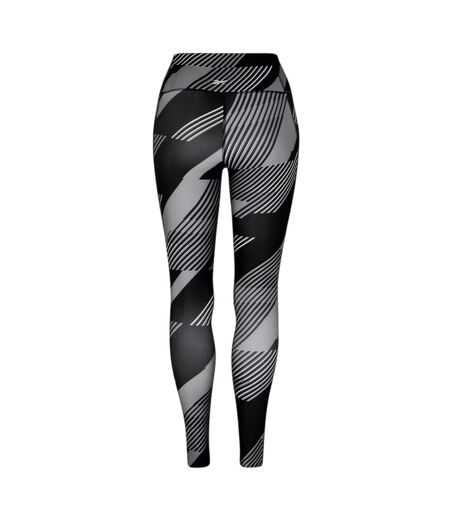 Womens/ladies Geometric Skinny Leggings Black Night Reebok