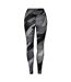 Womens/ladies Geometric Skinny Leggings Black Night Reebok-2