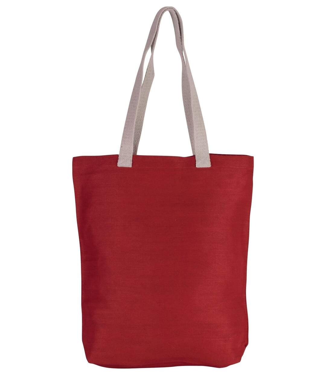 sac shopping en toile de jute - KI0229 - rouge-1