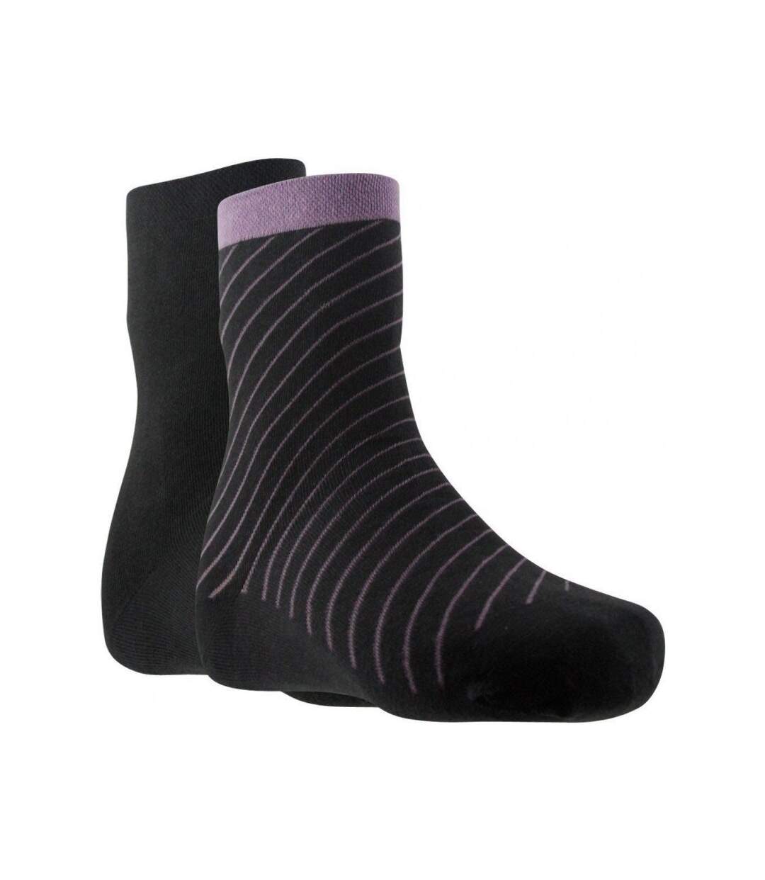 DIM Lot de 2 paires de Chaussettes Femme Coton STYLE Anthracite Violet-2