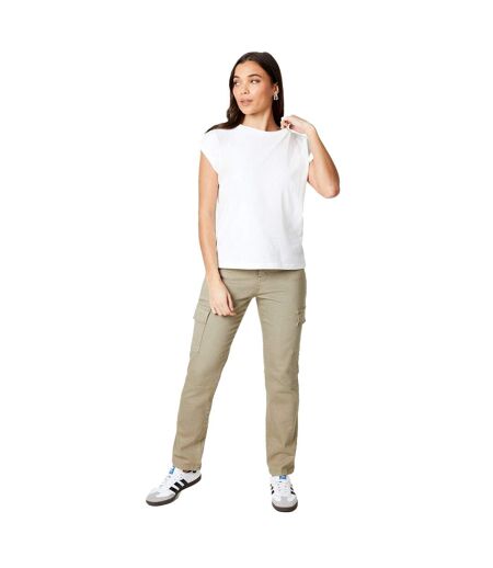 Dorothy Perkins Womens/Ladies Cotton Petite Roll Sleeve T-Shirt (White)