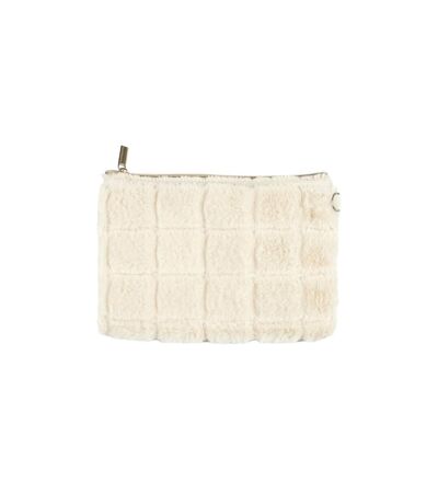 Pochette Imitation Fourrure Fluffy 23cm Crème