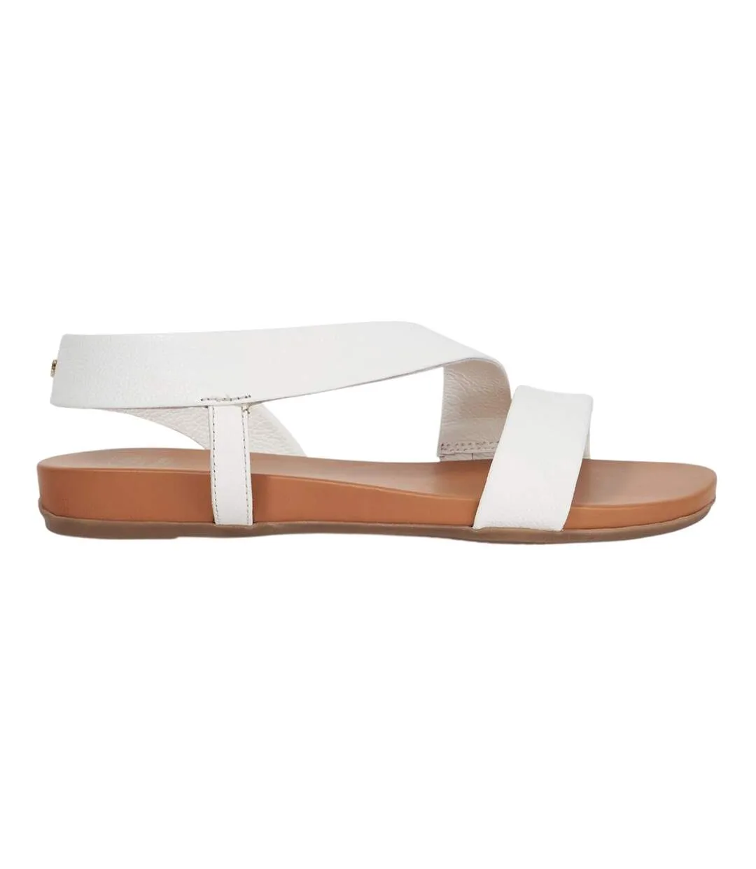 Womens/ladies Lucina Leather Flat Sandals White Dune London-3