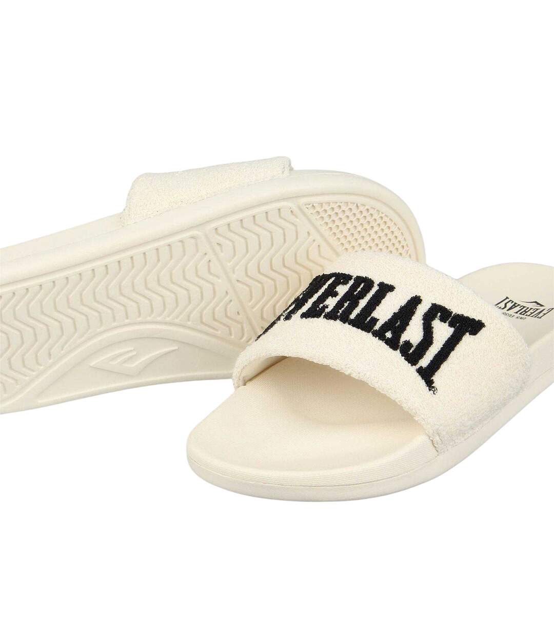 Womens/ladies Logo Sliders Beige Black Everlast-4