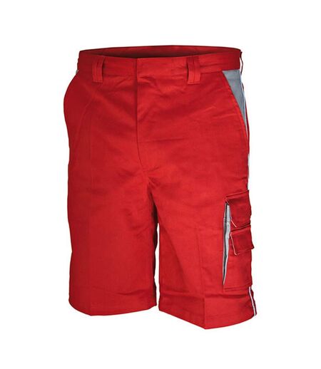 Short De Travail Adulte Rouge Gris Carson Contrast