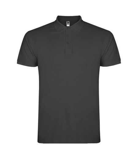 Mens star short-sleeved polo shirt dark lead Roly