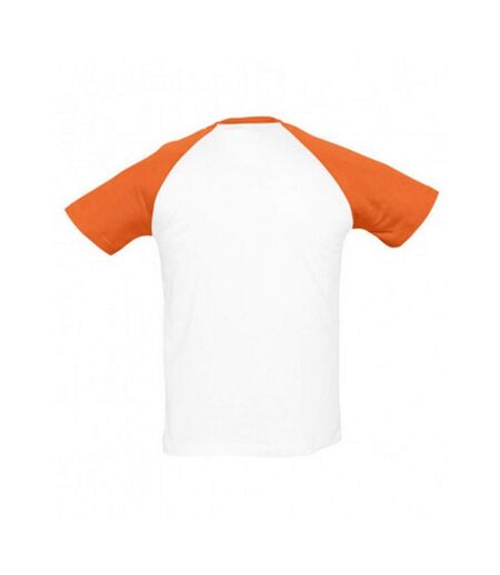 T-shirt manches courtes funky homme blanc/orange SOLS