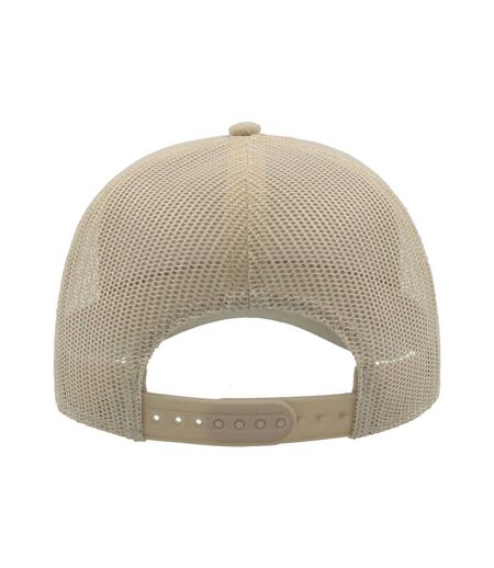 Atlantis Rapper Faux Suede 5 Panel Trucker Cap (Beige) - UTAB476