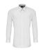 Premier Mens Long Sleeve Fitted Poplin Work Shirt (White)
