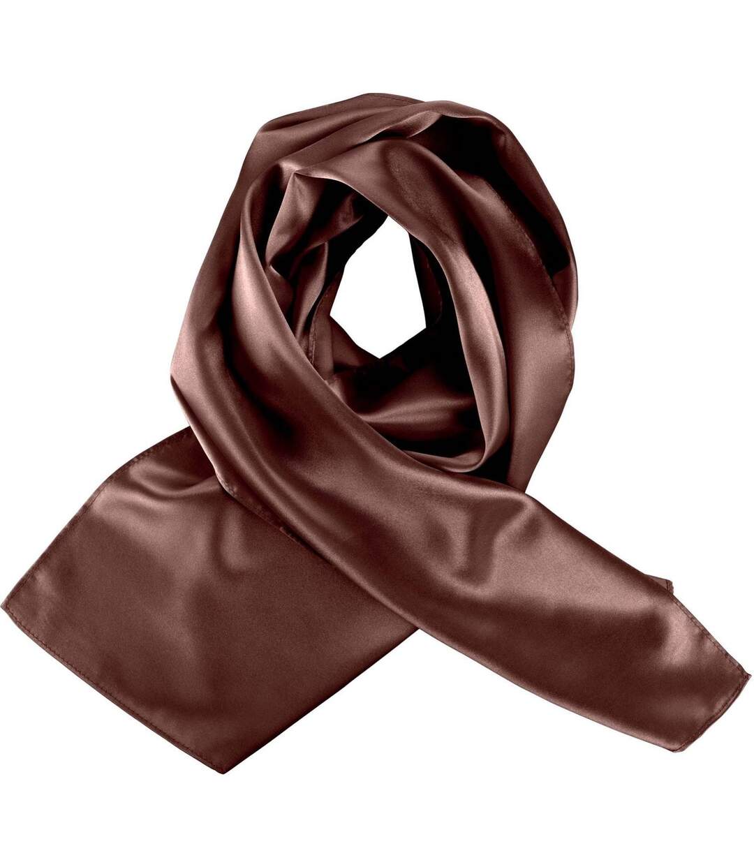 Foulard femme satiné - K861 - marron-2