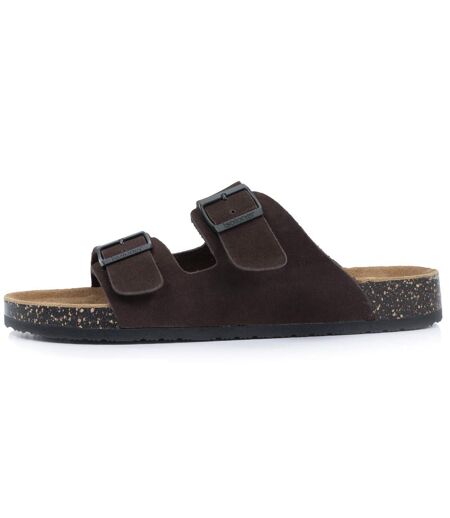 Isotoner Sandales homme à doubles brides ultra confortables, semelle intérieure cuir