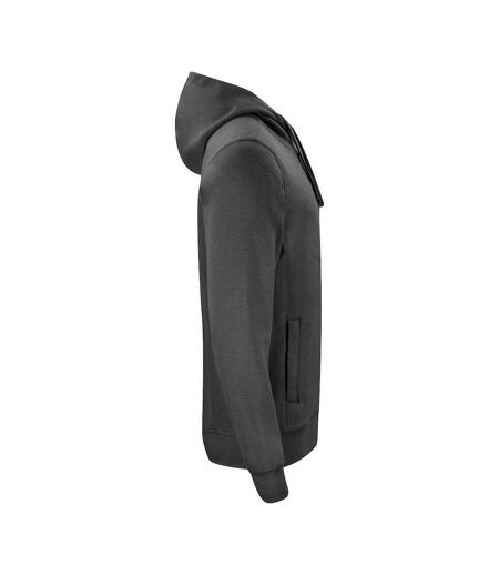 Mens Classic Melange Full Zip Hoodie Anthracite Melange Clique